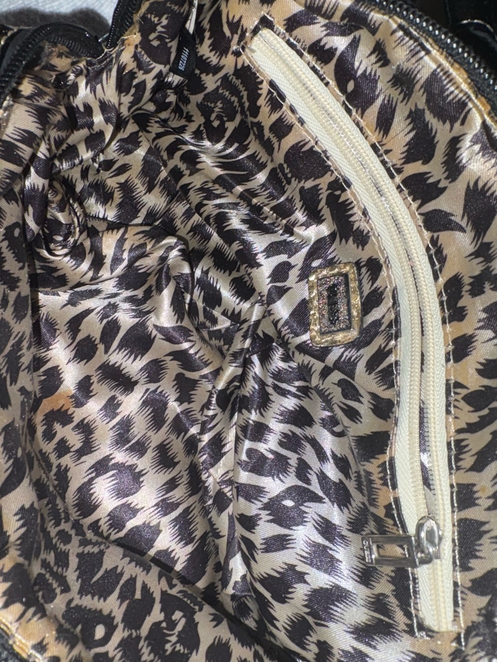RARE Vintage Y2K GUESS Gloss Mini Monogram Bowler Bag Ostrich McBling - Picture 4 of 13